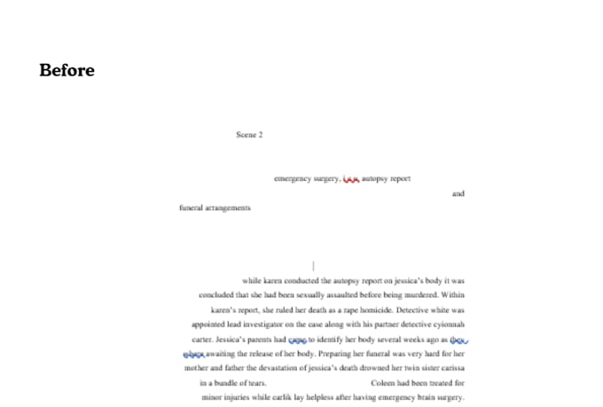 professionally line edit the manuscript